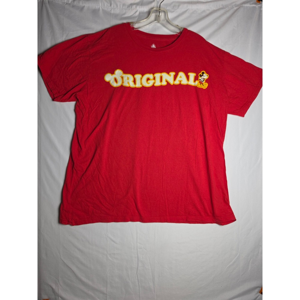 Disney Mickey Mouse Original Graphic T-Shirt Mens XXL Red Short Sleeve Tee
